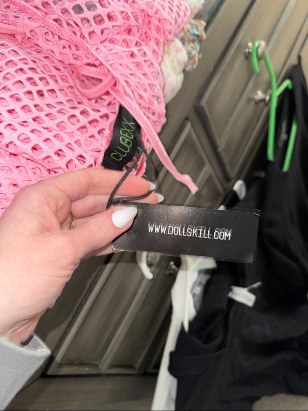 NWT DOLLSKILL Pink Mesh Halter One-Piece Jumpsuit - Picture 6 of 6